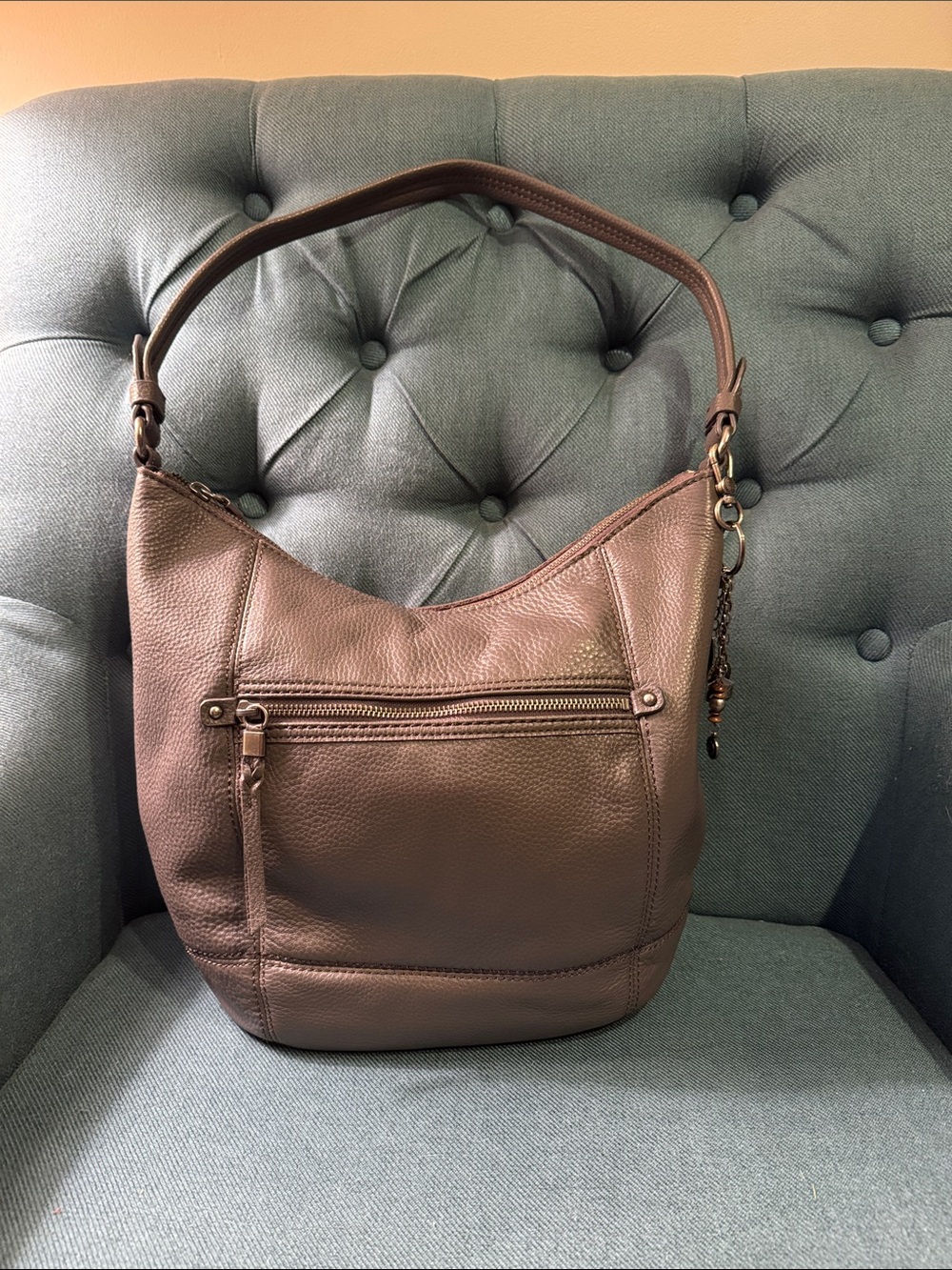 The Sak Sequoia Pebbled Leather Hobo Bag - Gray